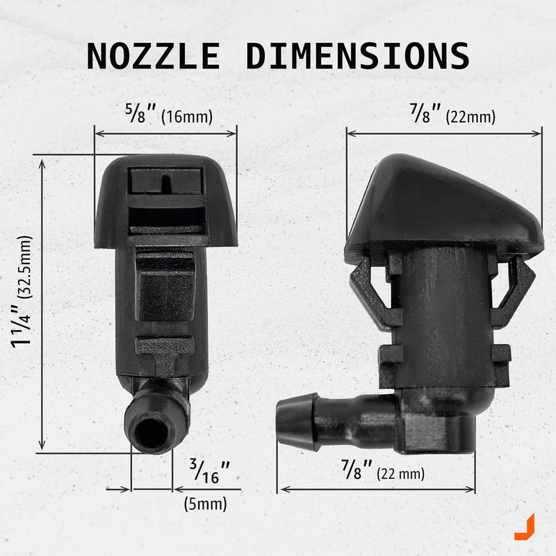 Click&Fit Windshield Washer Jet Nozzles compatible with Ford Edge 2007-2011, F-250 F-350 F-450, Lincoln MKX – Wiper water spayers replaces 7C3Z17603A, Elevated 2-pcs set - Image 4